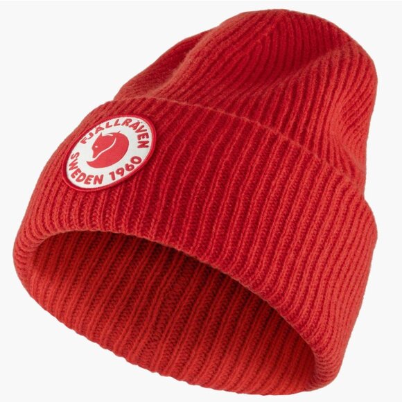 Fjallraven Logo Red Wool Beanie - Picture 3 of 6